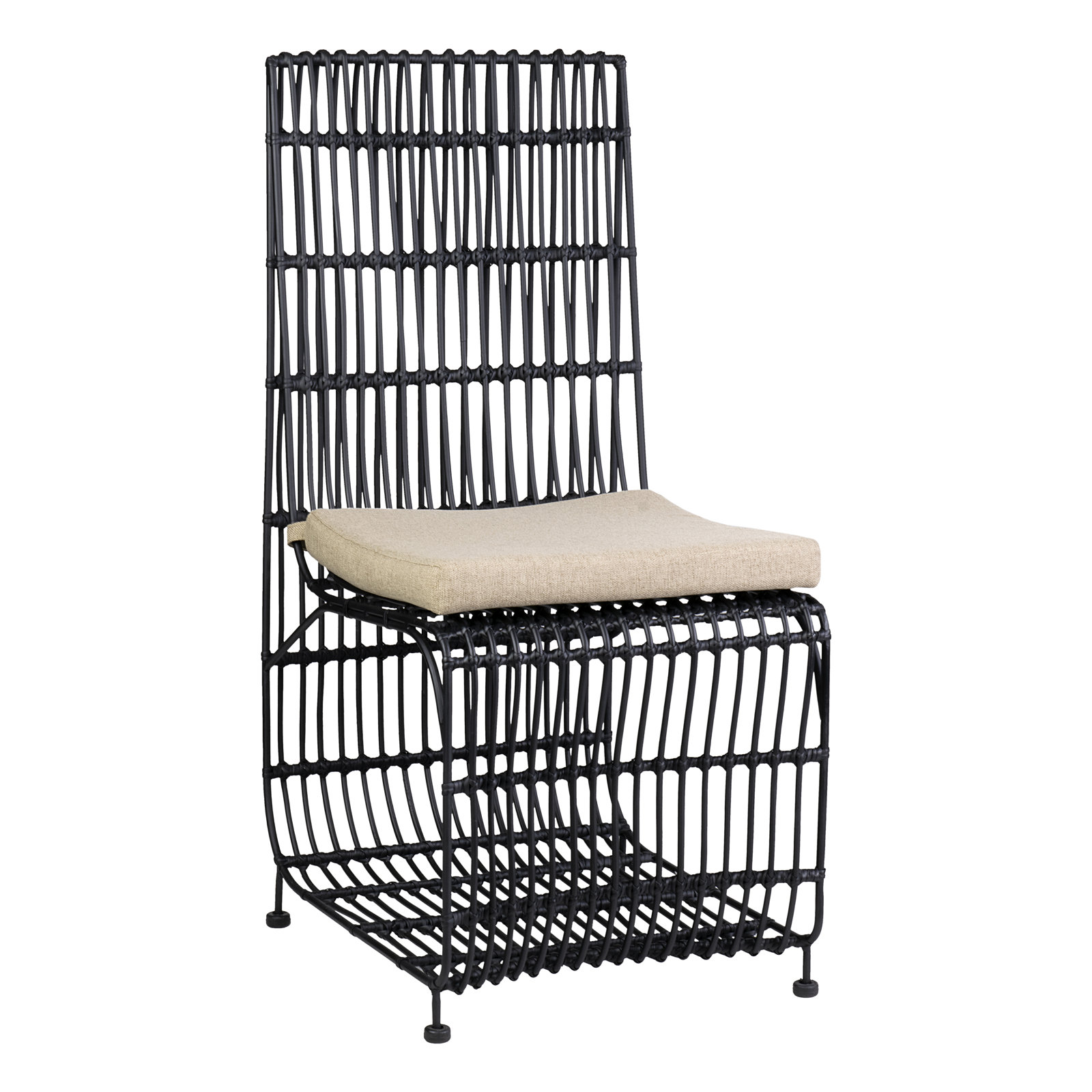 Slat Back Side Chair, Black