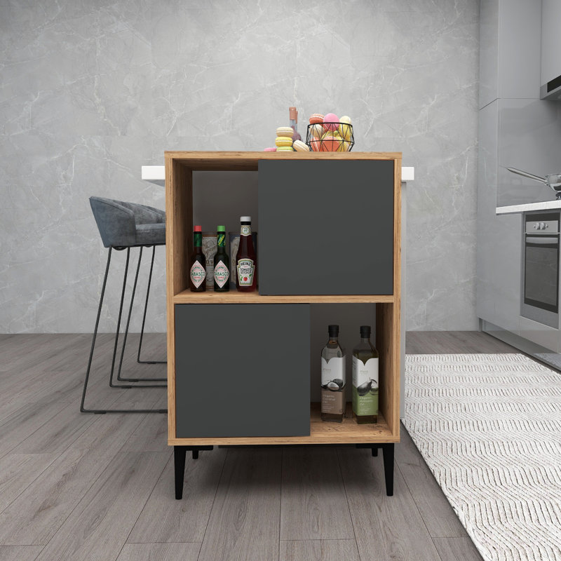 Teebar Display Cabinet, Atlantic Pine/Anthracite
