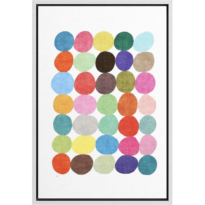 Abstrait, blocs de couleurs vibrantes, arc-en-ciel, cercle, formes géométriques, illustrations, style Mid-Century moderne
