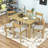 7Pcs Rectangular Dining Table Set with Chairs-1457525391