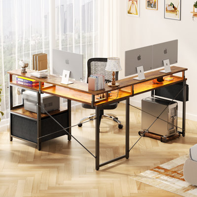 Vanscoy Reversible L-Shaped Computer Desk with File Drawer and Storage
