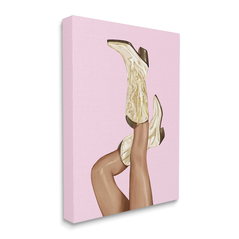 «Pink Country Cowgirl» par Ziwei Li - impression, H 48 po x l 36 po x P 1,5 po, Toile tendue