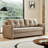 84.25"Beige Tech Fabric Convertible Pull-Out Sofa Bed