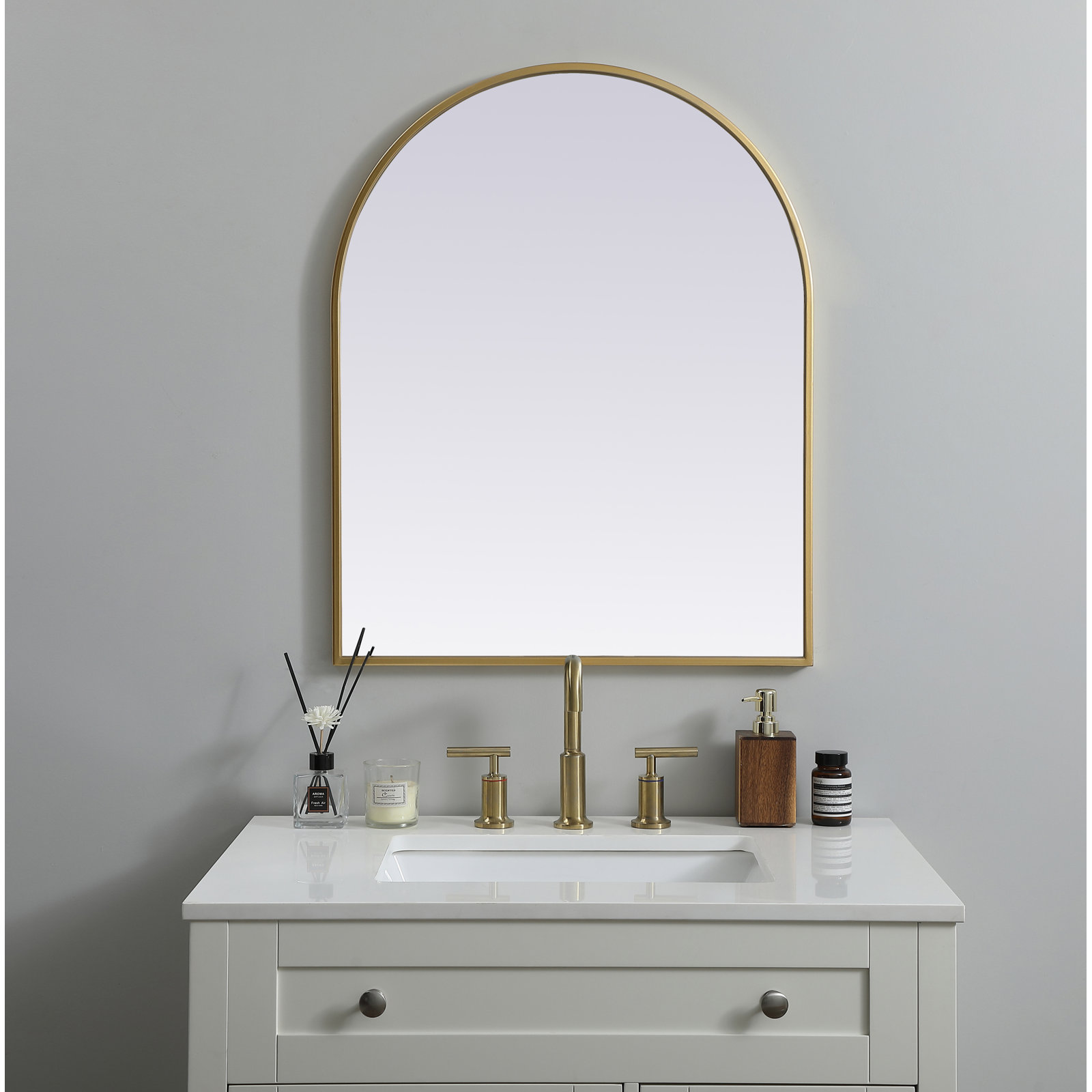 Sabine 36" Accent Mirror, Brass, 30" x 24"