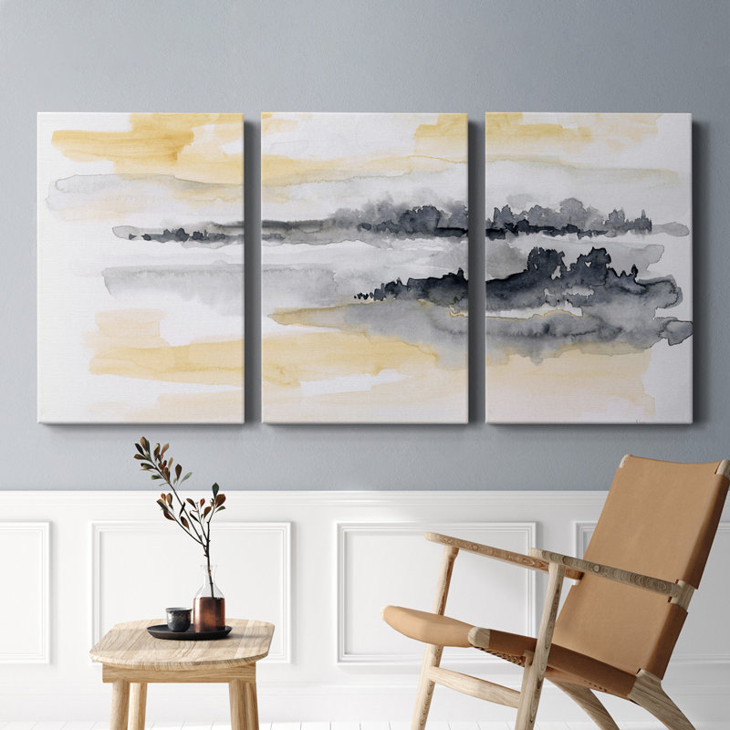 «Whispering Wind II» - Toile tendue avec châssis de qualité supérieure - Prêt à être accroché, H 27 po x l 54 po x P 1 po