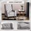 Fauteuil d'appoint rembourré en tissu respirant avec capitonnage en losanges, gris neutre, 74,3 cm de large