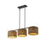 Luminaire suspendu à 3 lumières en rotin noir mat à intensité variable