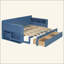 Lit de jour avec bureau amovible, tiroirs de rangement et table d'appoint hydraulique-168058201-168058533