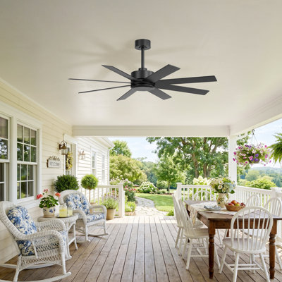 52" Large Ceiling Fan with Remote Control, 6 Speeds DC Reversible Motor, Timer