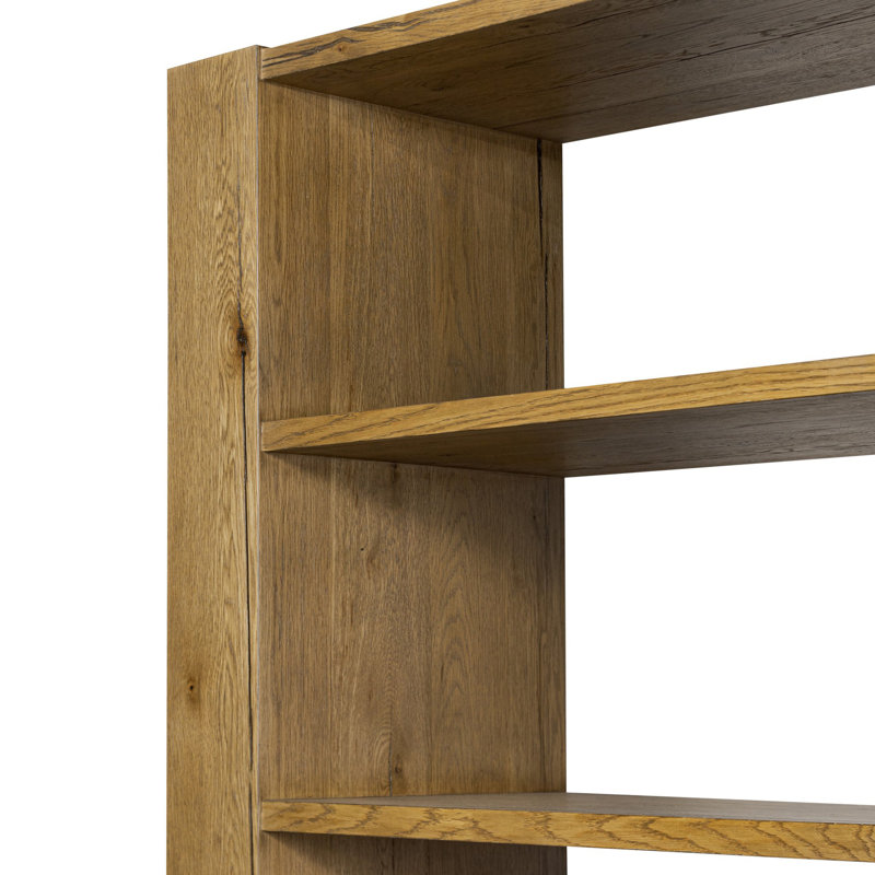 Fisher Bookcase-Smoked Black Veneer, Rustic Amber Oak Veneer