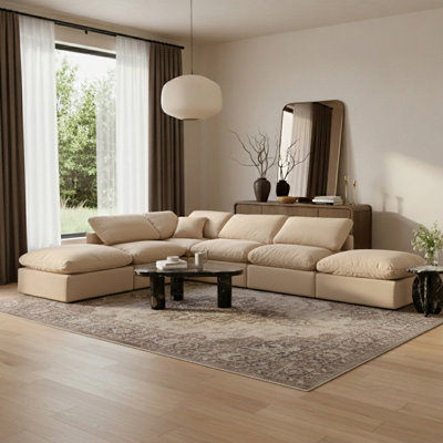 Itala Velvet L-Shaped Sectional Reversible