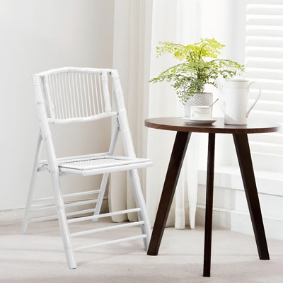 Patio White Wood Folding Chair(Set Of 1)