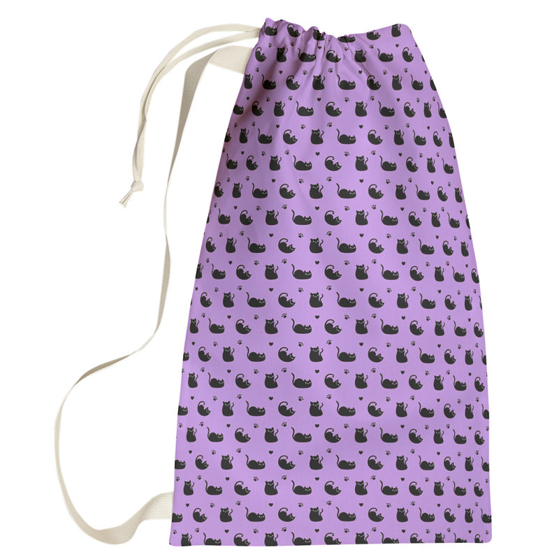 Kitterman Fabric Laundry Bag with Handles, Small ( 64" H x 20" W x 1.5" D), Purple