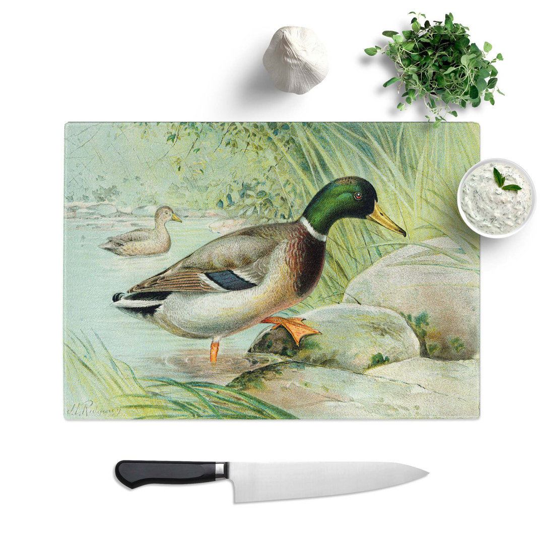 Glass Mallard Duck by J.L. Ridgway Chopping Board