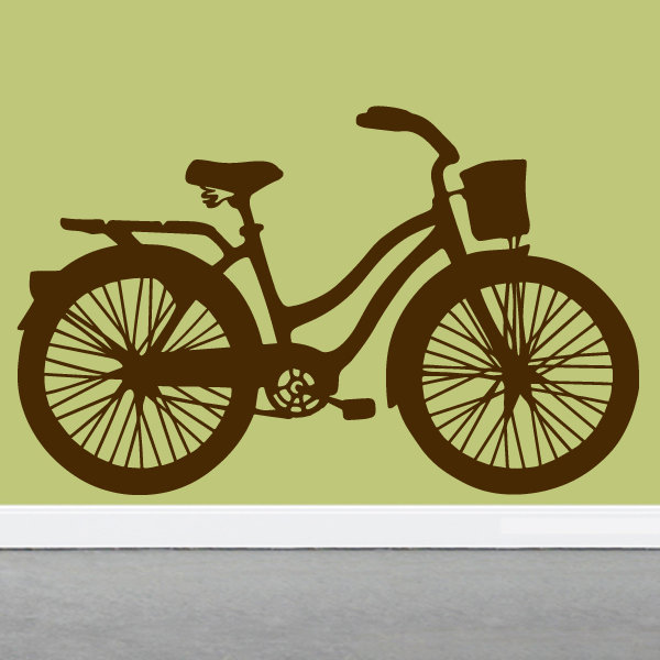 Adhésif décoratif vélo rétro, Brun