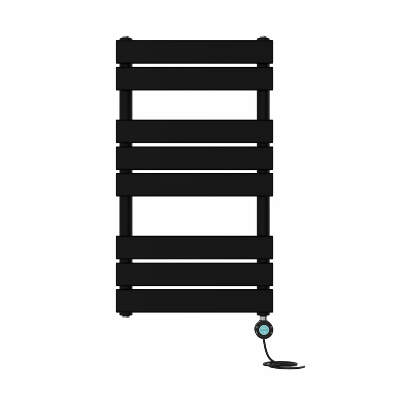 Flat Panel Towel Rail Heated Towel Rails, Black, 80cm H x 45cm W x 6.2cm D