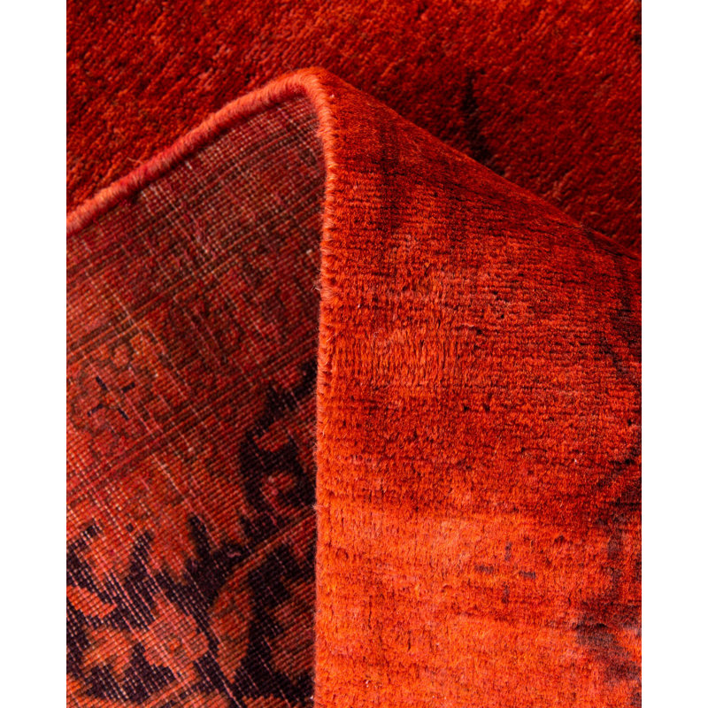 Overdyed One-of-a-Kind Rectangle 6'3" X 6'10" Hand Knotted Area Rug