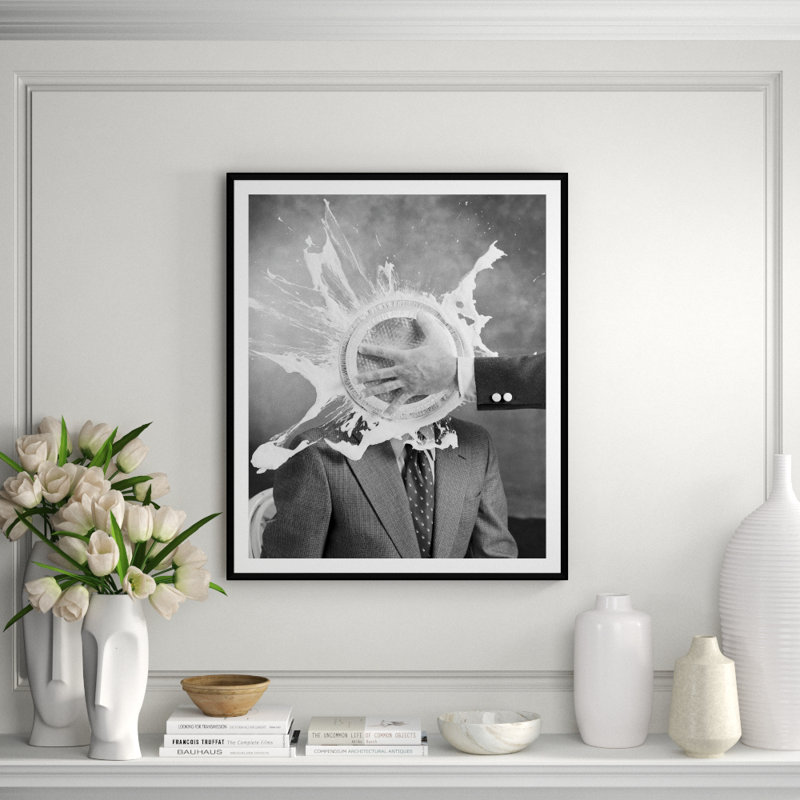 Man Smashing Cake On Other Mans Face Giclee Print by Getty Images