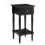 Table de bout avec tiroir et pieds en bois massif Mayall-640287512