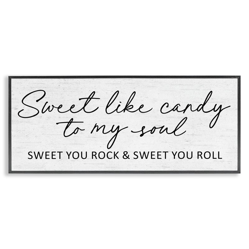 Traduction libre «Sweet Like Candy» par Giclée, H 10 po x l 24 po, Giclée encadrée noir minuit