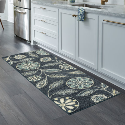 Adderley Floral Persian Blue Area Rug