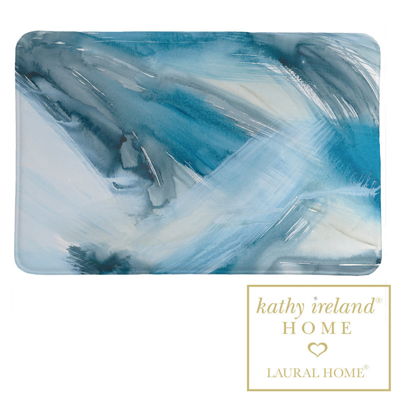 Tapis pour salle de bain Shepparton, Blue, Abstract Blue