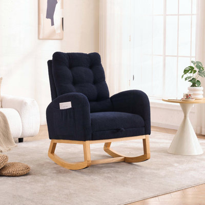 Chaise berçante d'appoint avec repose-pieds et poche de rangement