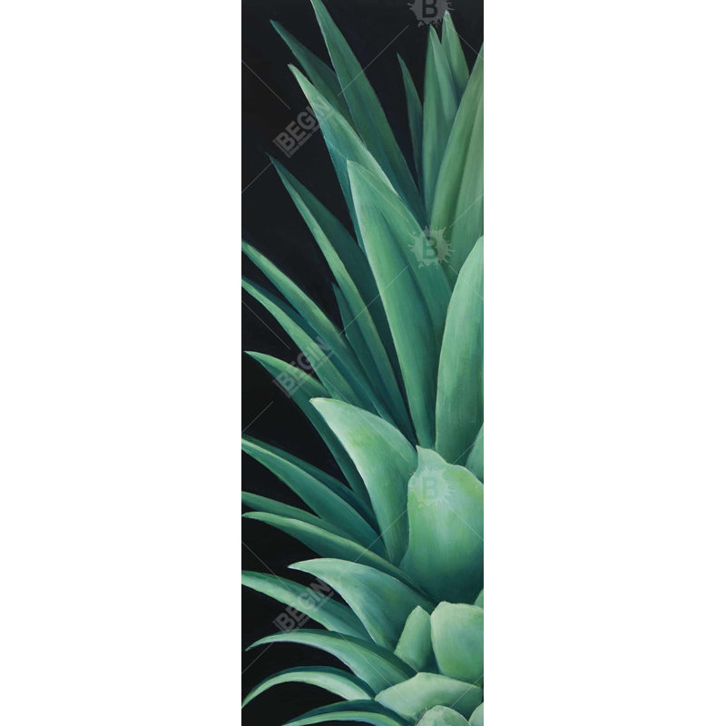 Pineapple Leaves - Kitchen Green Framed Canvas | Home Decor