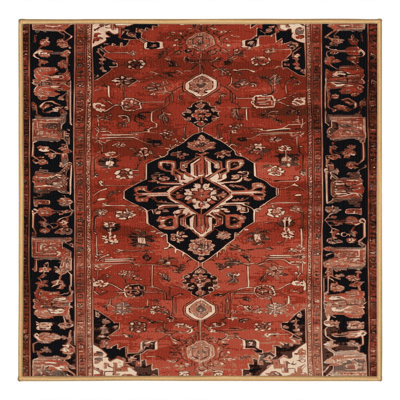 Machine Washable Persian Brown Area Rug