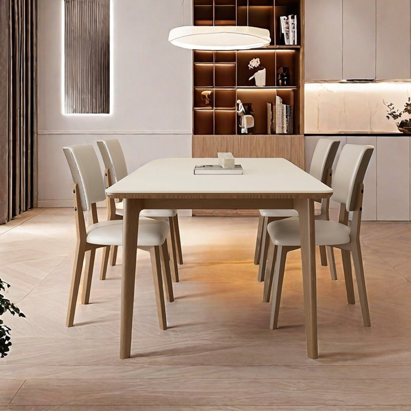 Ensemble de chaises de table en bois de frêne élégant, H 29,52 po x L 62,99 po x l 31,49 po