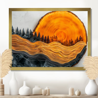 Dar Amber or du soleil rivière de cristal I - forêt, art mural