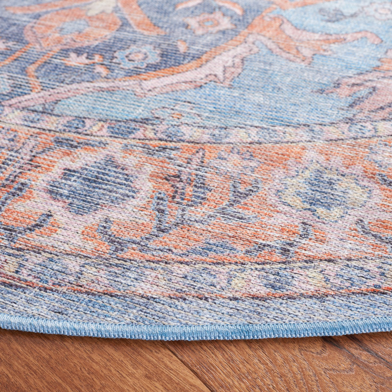 Dujuan Performance Machine Washable Oriental Rug, Round 6'7"