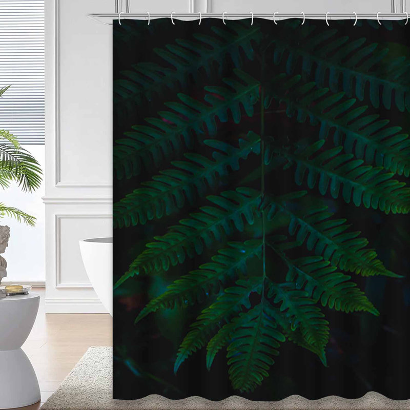Rideau de douche vert imperméable, rideaux de douche pour la salle de bain avec 12 crochets, 72" L x 72" W