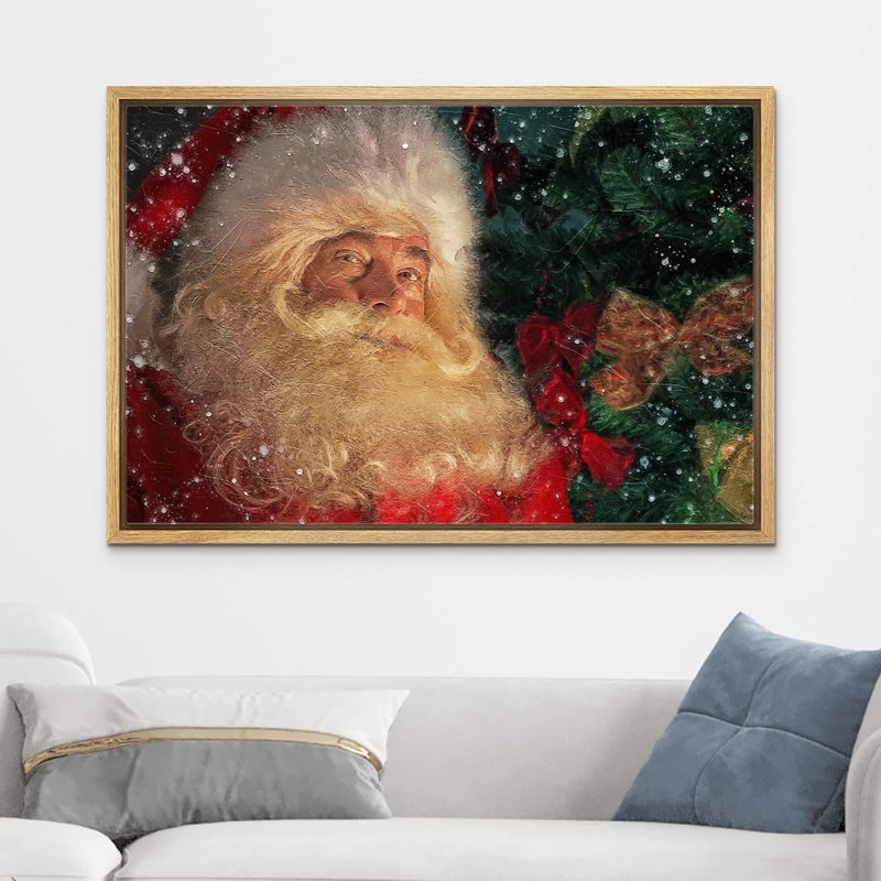Arbre de Noël neige, père Noël, célébrations et fêtes, décor, illustrations, art moderne, Cadre naturel flottant