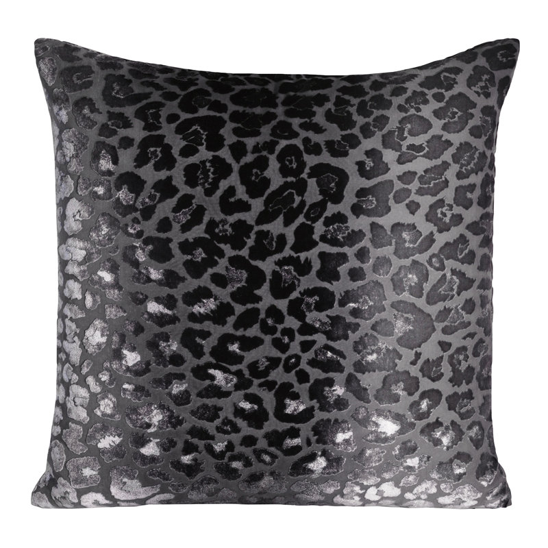 Square Velvet Pillow, 18"H x 18"W, Ice Animal Print