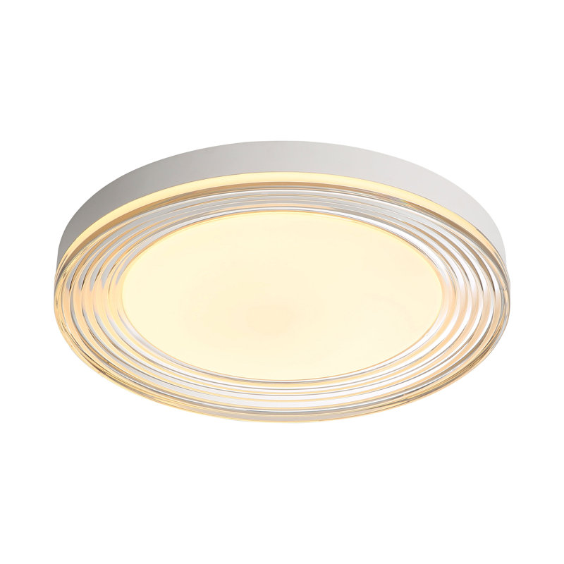 Plafonnier encastré Ondulada , Blanc sable, Verre fumé, H 1,63 po x l 19,75 po x P 19,75 po