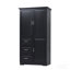 Armoire de rangement haute et large avec portes pour salle de bain / bureau, trois tiroirs, noir-2138016039