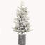 Sapin de Noël floqué de 60 cm avec pot, 30 lumières DEL blanc chaud et 189 branches
