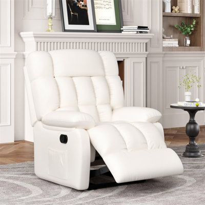 Recliner Chair, Upholstered Rocker Recliner Chair With Side Pocket, Ergonomic 110°-160° Adjustable Reclining Chairs For Adults, Single Sofa Chair With Footrest,Recliner Sofa For Living Room