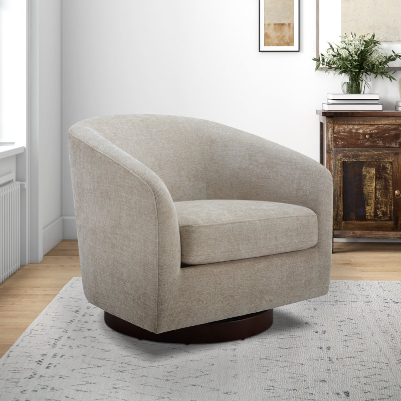 Bennett Upholstered Swivel Barrel Chair & Reviews | AllModern