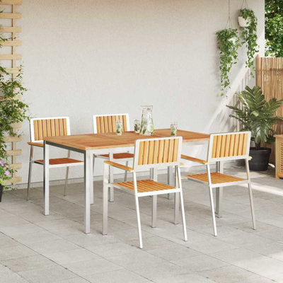 4 - Person Wood Patio Dining Set with