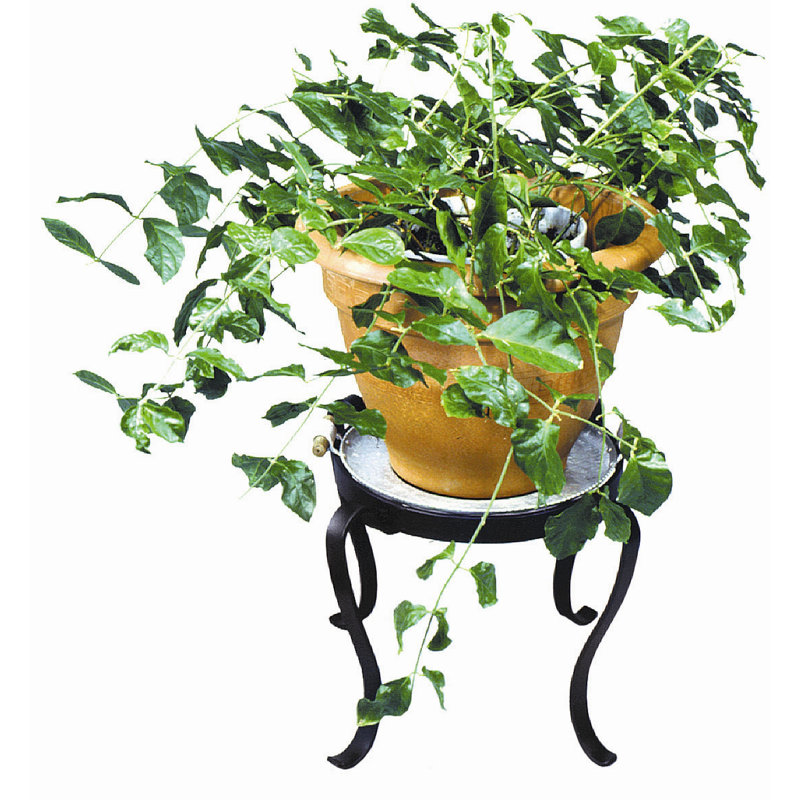 Black Wrought Iron 12-Inch Patio Flower Pot Stand