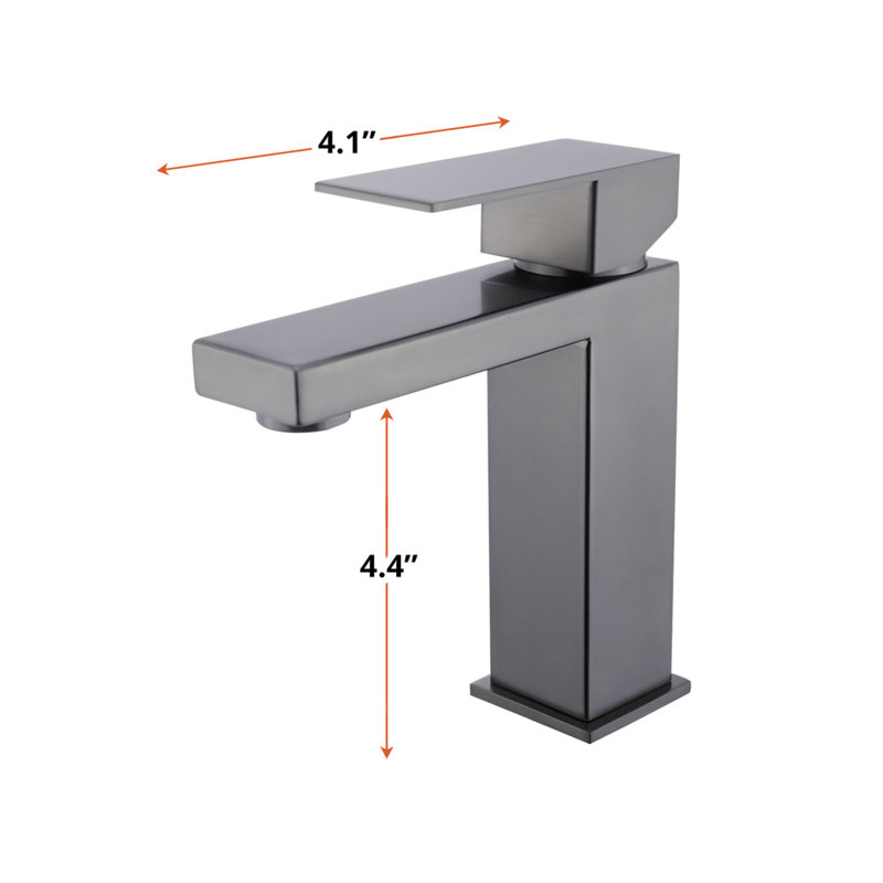 Monte Single Hole Stainless Steel Bathroom Faucet, Gun Metal