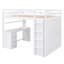 Lit mezzanine double avec tiroirs, bureau et garde-robe - blanc