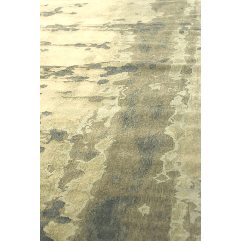 Tapis rectangulaire unique en laine et soie de couleur népal 9 pi x 16 pi Népal