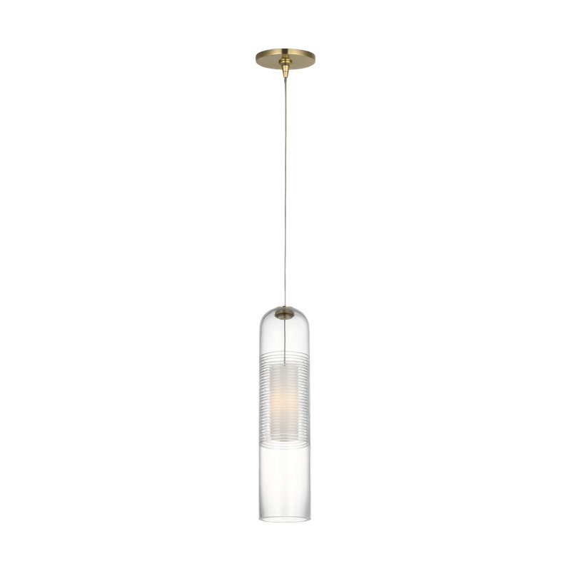 Leano 1 - Light LED Pendant, Hand-Rubbed Antique Brass