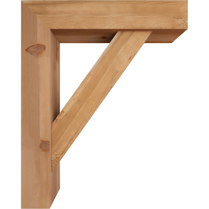 Traditional Block Bracket with Offset Brace, 40 x 32, 7 1/2"W Western Red Cedar (Smooth)