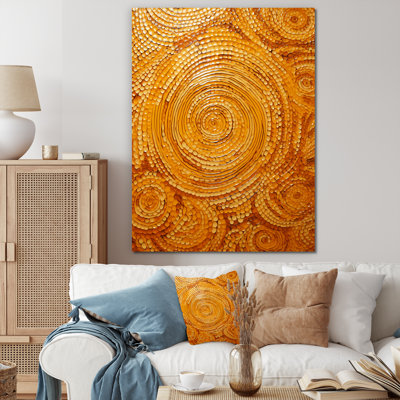 «Orange Floral Twilight Dream Abstract Collages IV», art mural abstrait