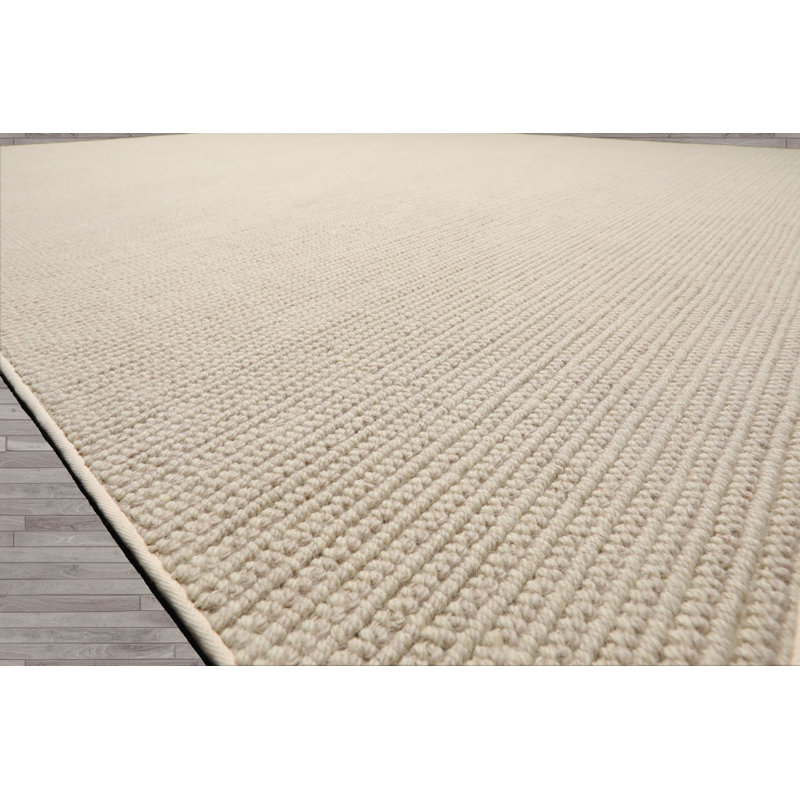 Tapis oriental multicolore en laine touffeté à la main beige, Rectangle 7 pi 6 po x 9 pi 6 po