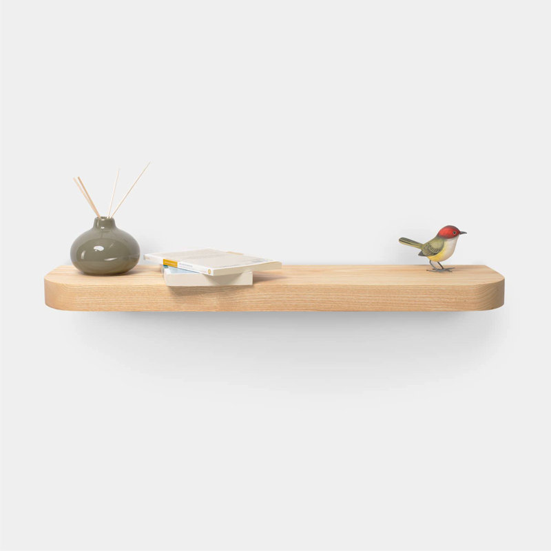 Carters Solid Wood Floating Shelf, Light Ash